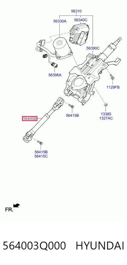 564003Q000 Hyundai/Kia Вал рульової колонки, нижній