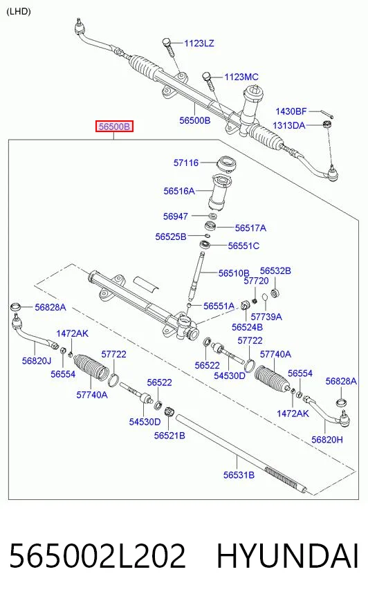 565002L202 Hyundai/Kia Рейковий рульовий механізм