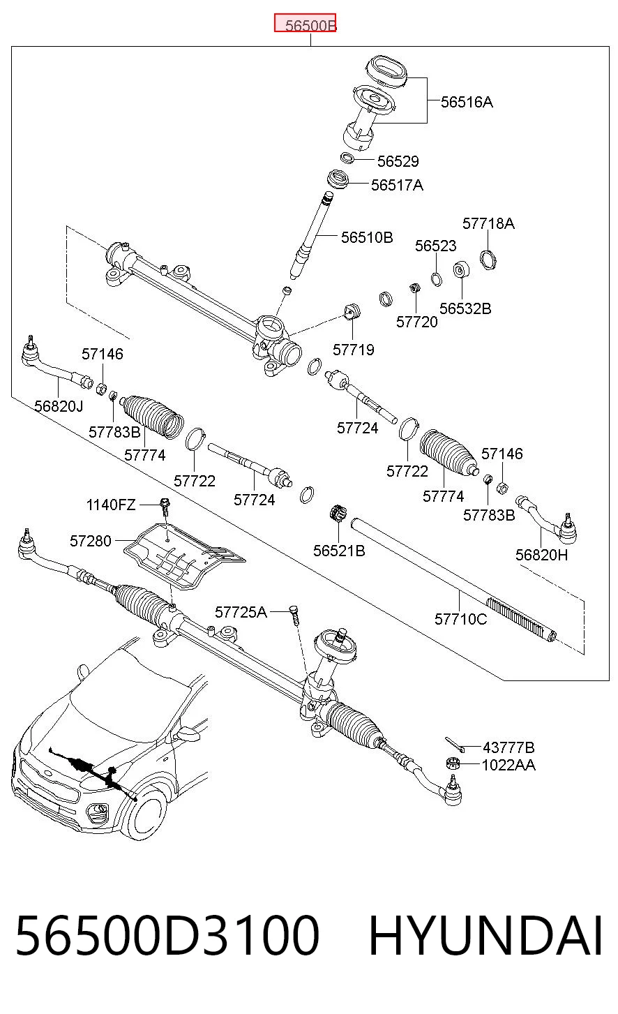  Рульова рейка Hyundai Tucson 3