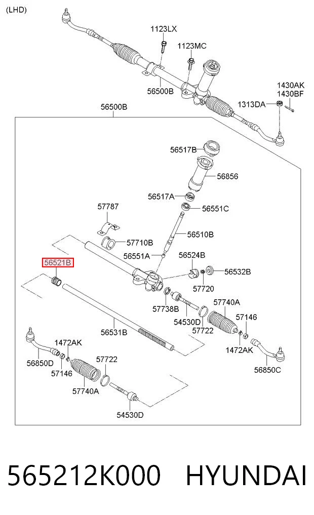 565212K000 Hyundai/Kia Втулка вала рульової рейки