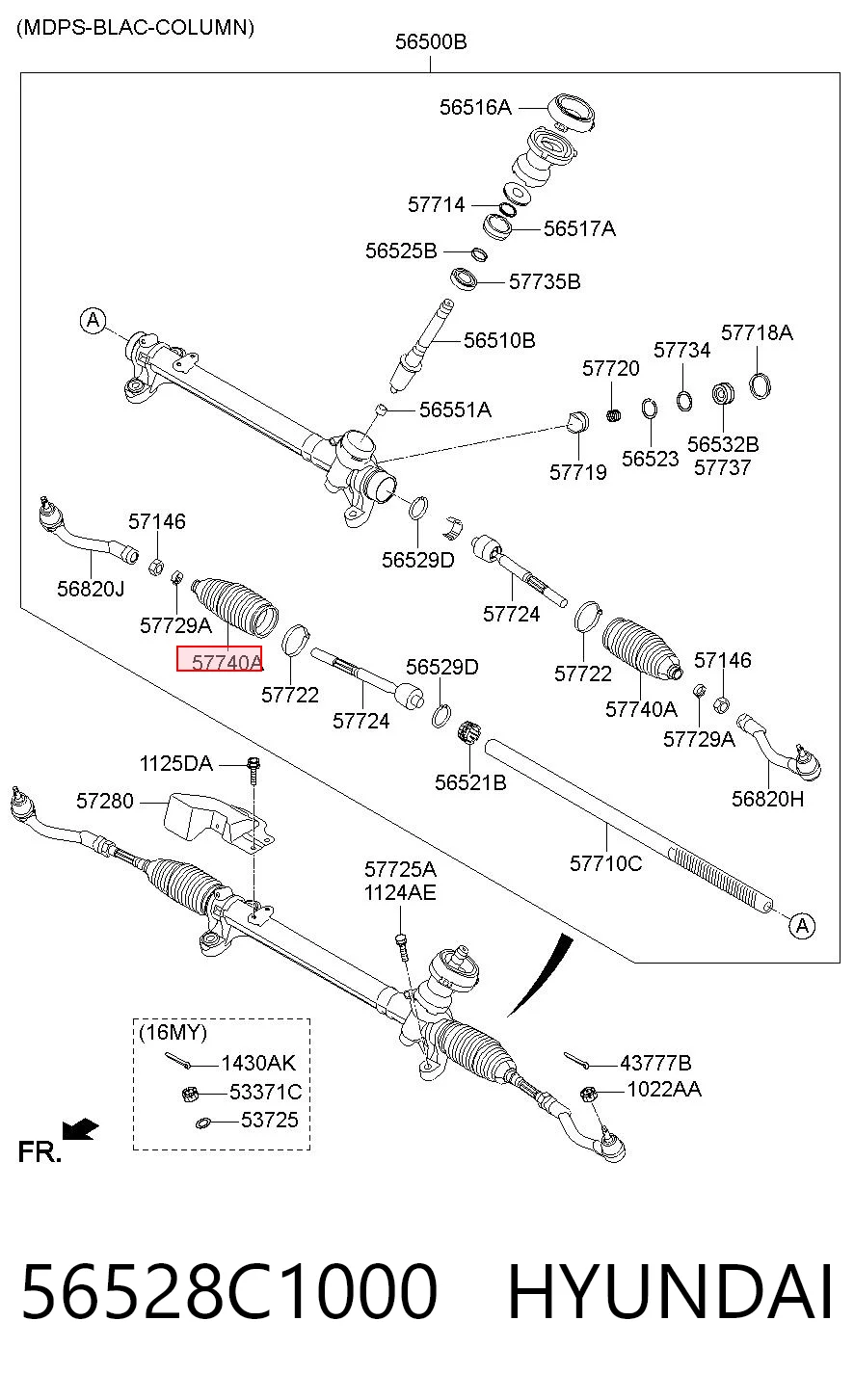 56528C1000 Hyundai/Kia Пильник рульової