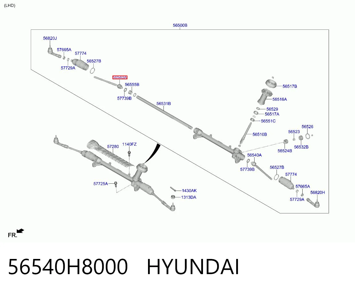 56540H8000 Hyundai/Kia Тяги кермові