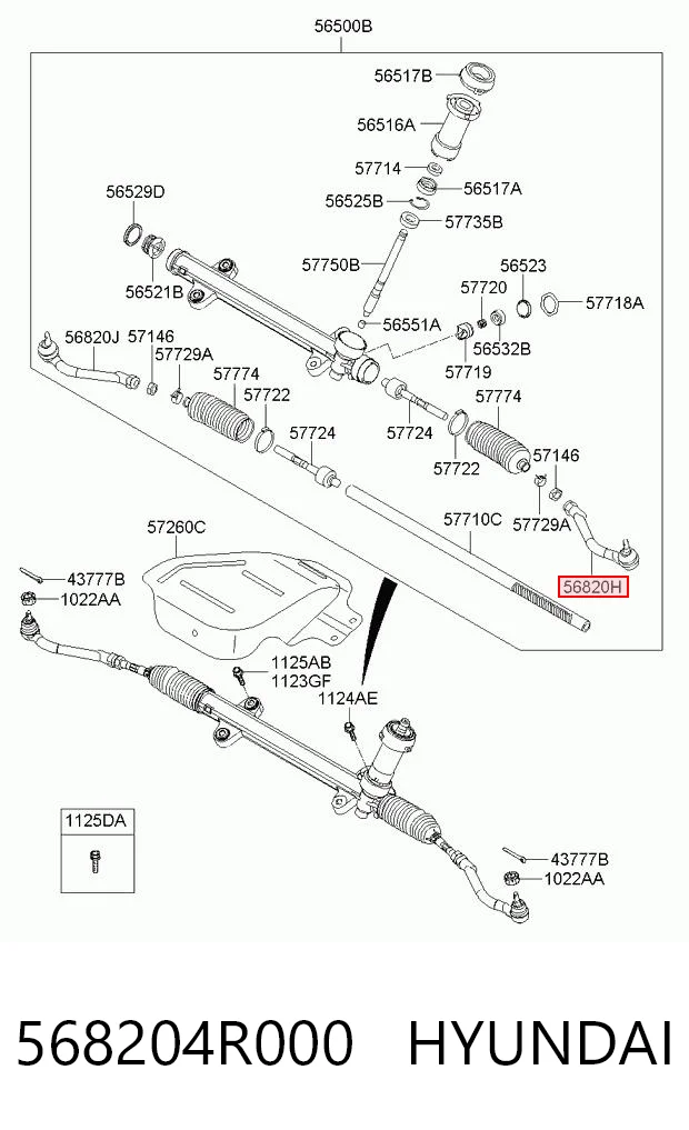 568204R000 Hyundai/Kia Зовнішній наконечник рульової тяги
