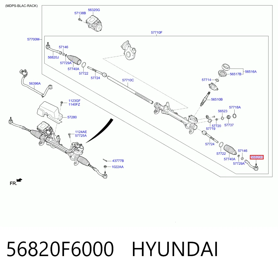Накінечник рульової тяги, зовнішній NG 56820E6000