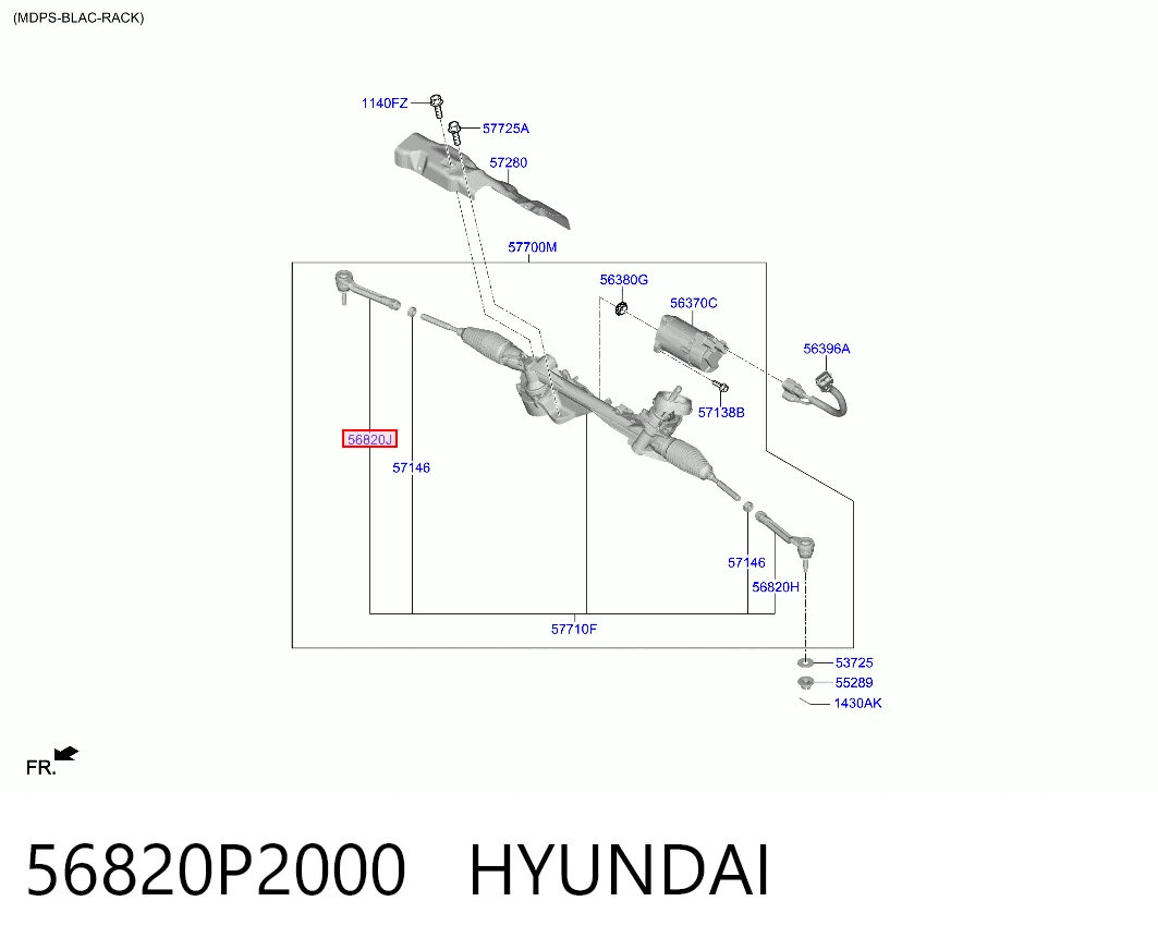 56820P2000 Hyundai/Kia Зовнішній наконечник рульової тяги
