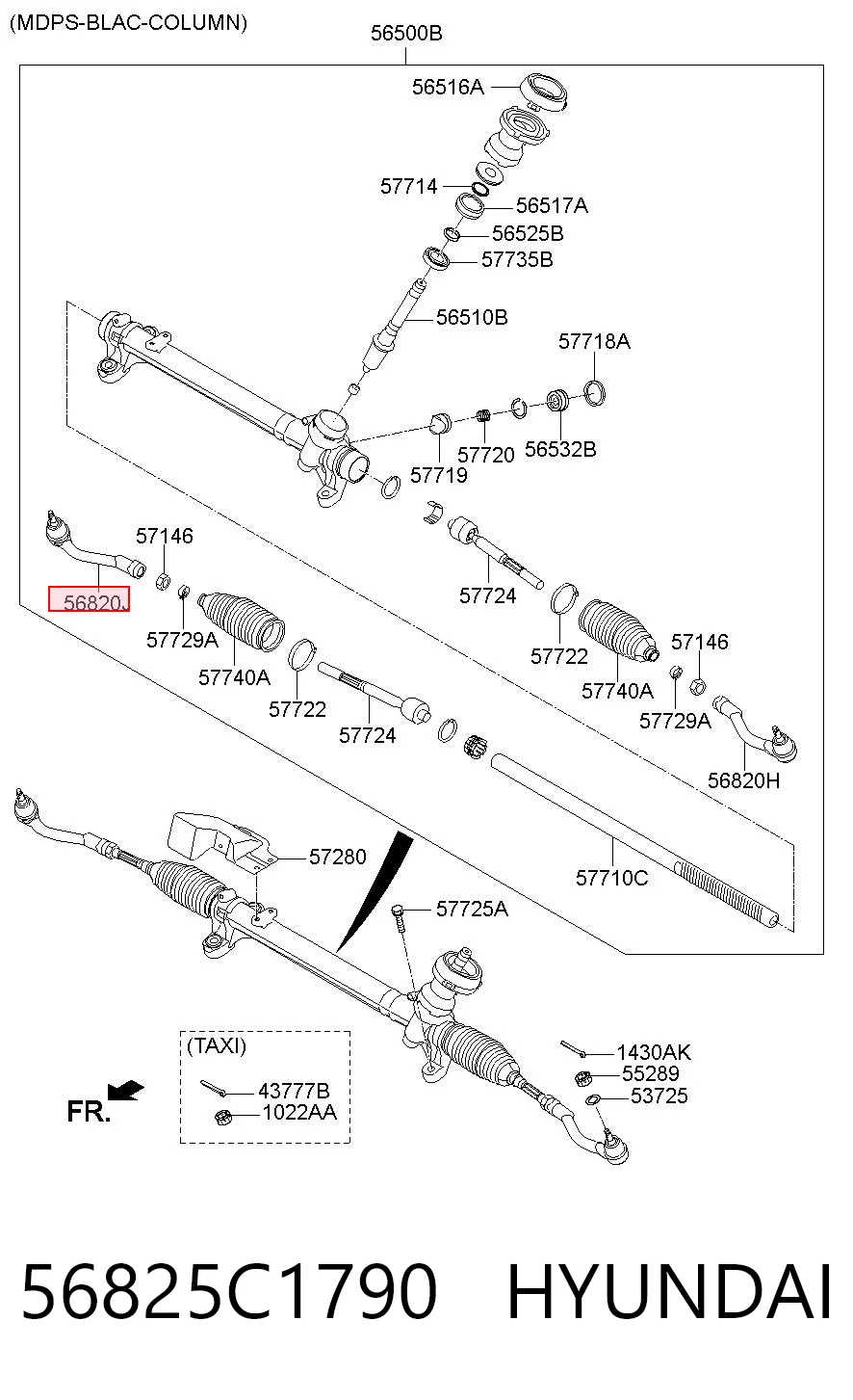56825C1790 Hyundai/Kia Зовнішній наконечник рульової тяги