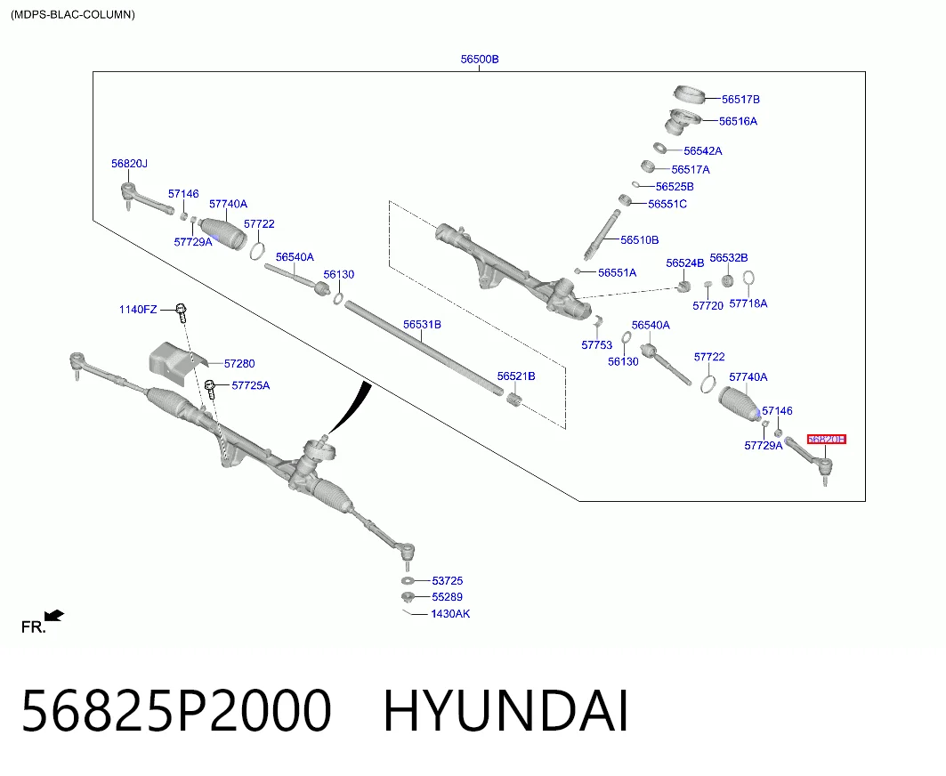 56825P2000 Hyundai/Kia Зовнішній наконечник рульової тяги