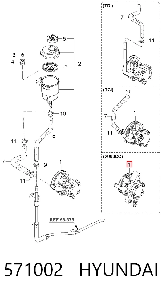 571002 Hyundai/Kia Насос гідропідсилювача