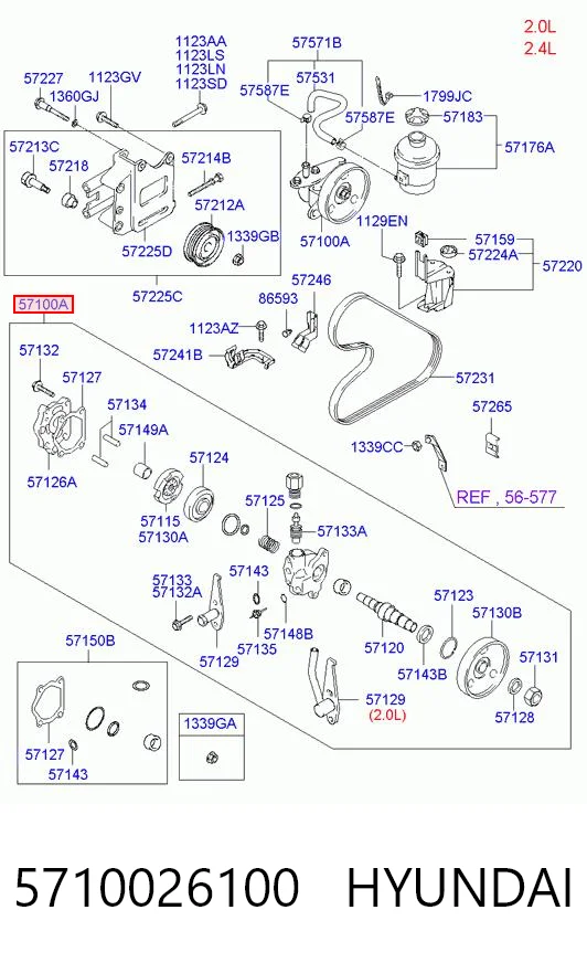 Насос ГУР KM0700766RBLT KAP