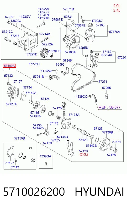 5710026200 Hyundai/Kia Насос гідропідсилювача