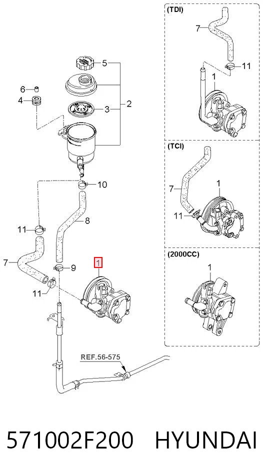 571002F200 Hyundai/Kia Насос гідропідсилювача