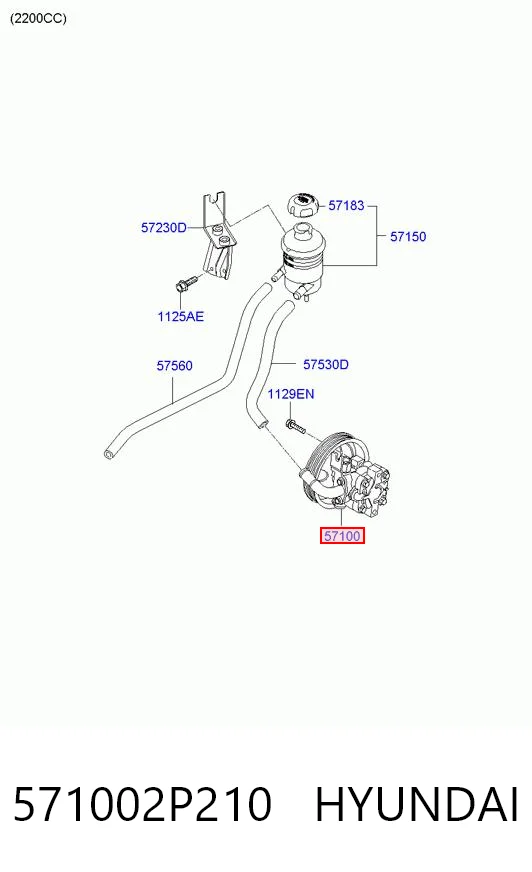 571002P210 Hyundai/Kia Насос гідропідсилювача