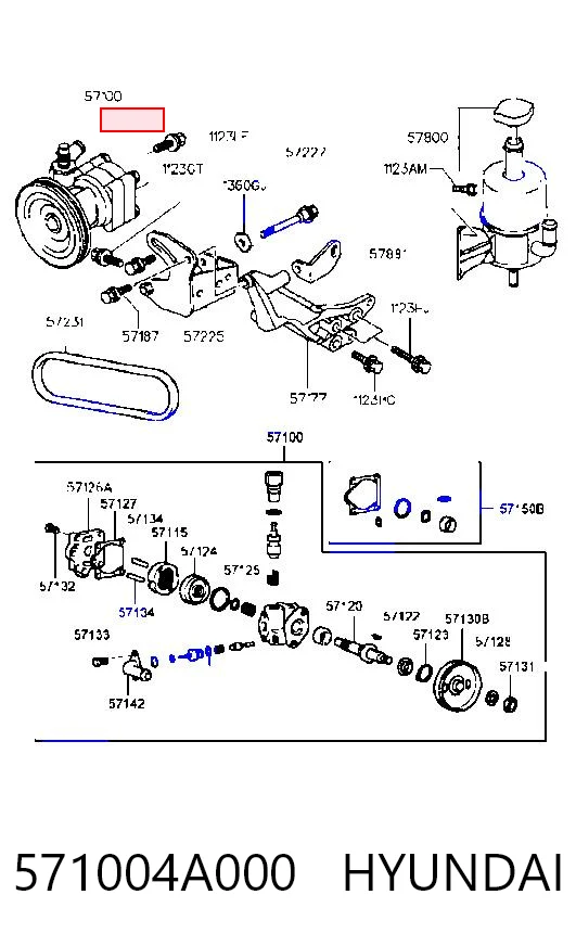 571004A000 Hyundai/Kia Насос гідропідсилювача