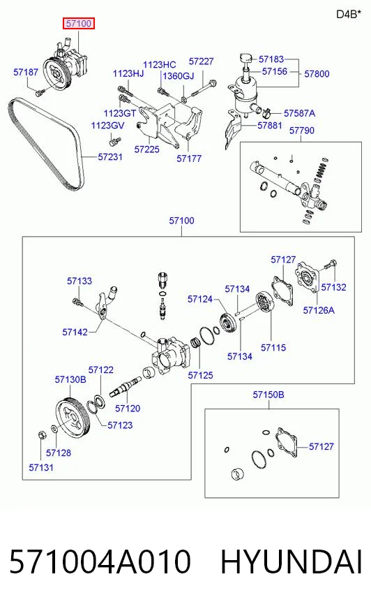 571004A010 Hyundai/Kia Насос гідропідсилювача