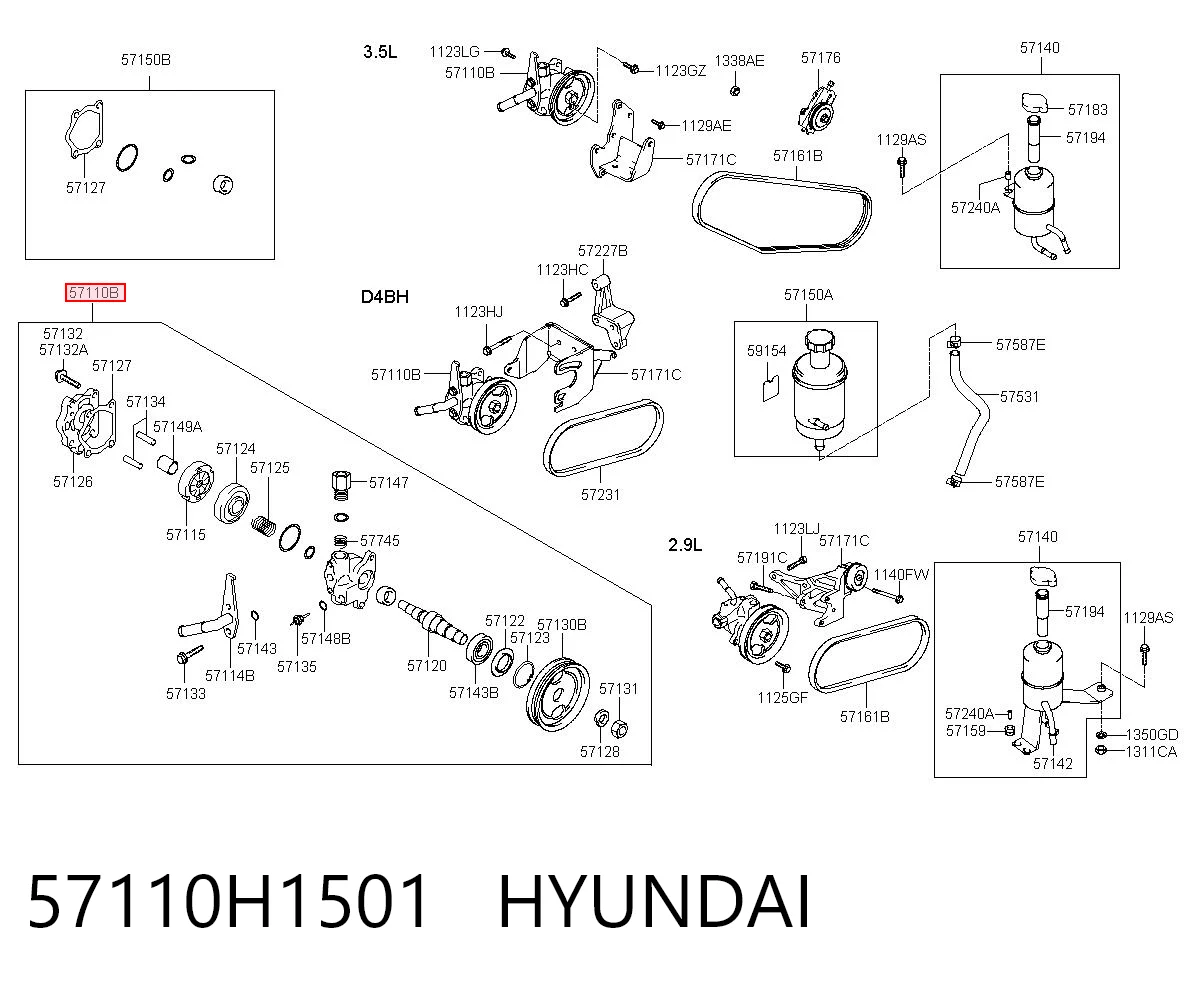 Насос ГПК Hyundai Terracan позашляховик (HP) (2001 - 2006) ціна, від 56.63 USD