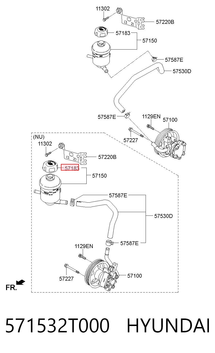 571532T000 Hyundai/Kia Кришка (пробка) бачка ГПК