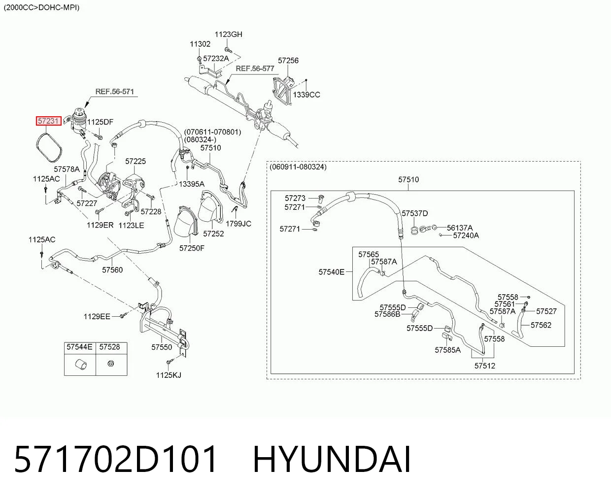 571702D101 Hyundai/Kia Поліклиновий ремінь
