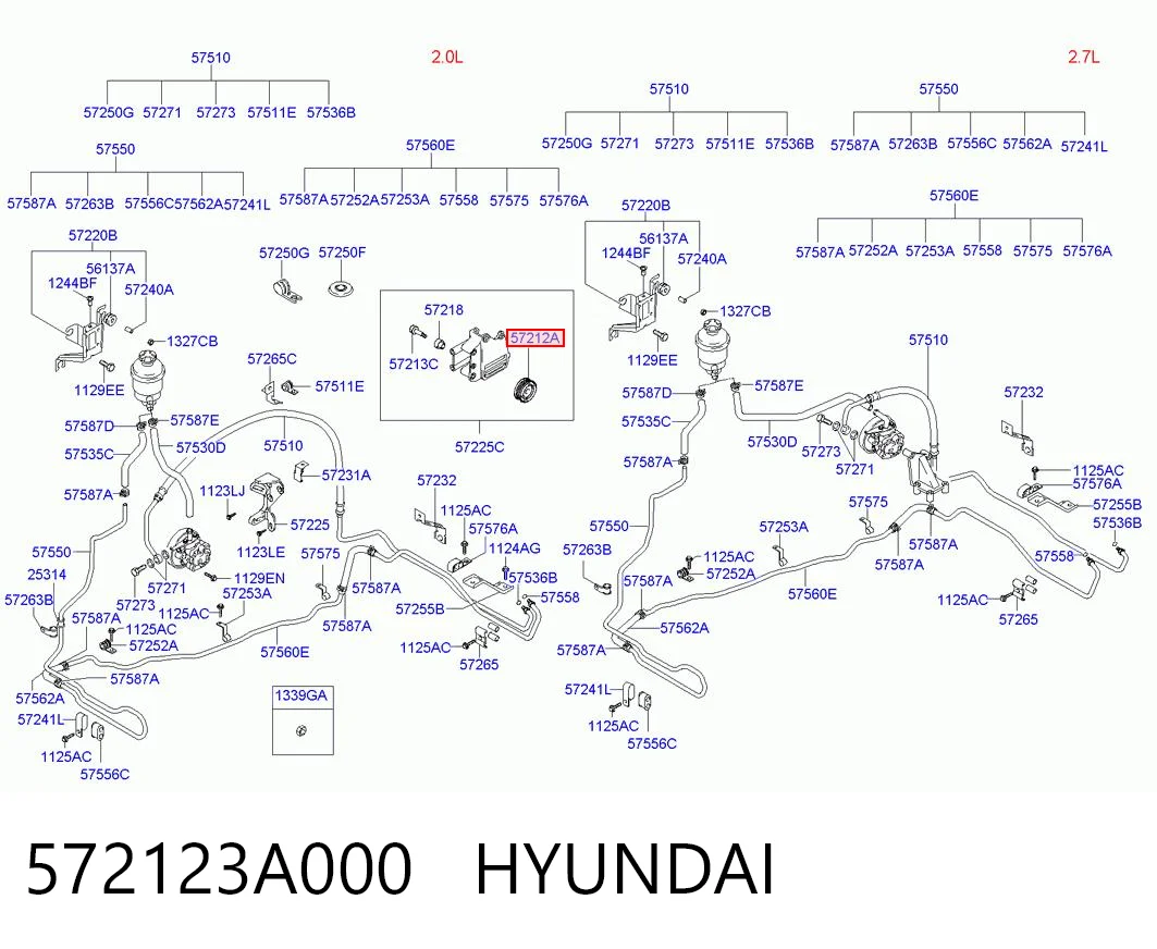 572123A000 Hyundai/Kia Ролик натяжителя ременя агрегатів
