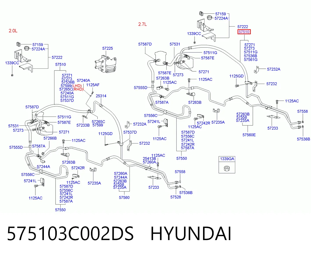 Патрубок високого тиску гідропідсилювача Hyundai Sonata IV седан (EU4) (2001 - 2005) ціна, від 106.46 USD