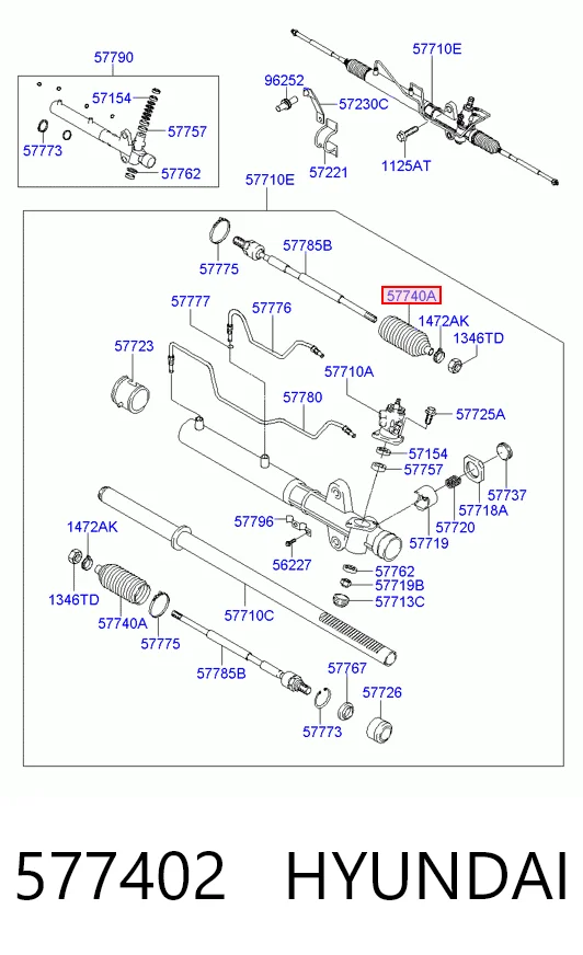  Пильник рульової рейки Hyundai Santa Fe 1