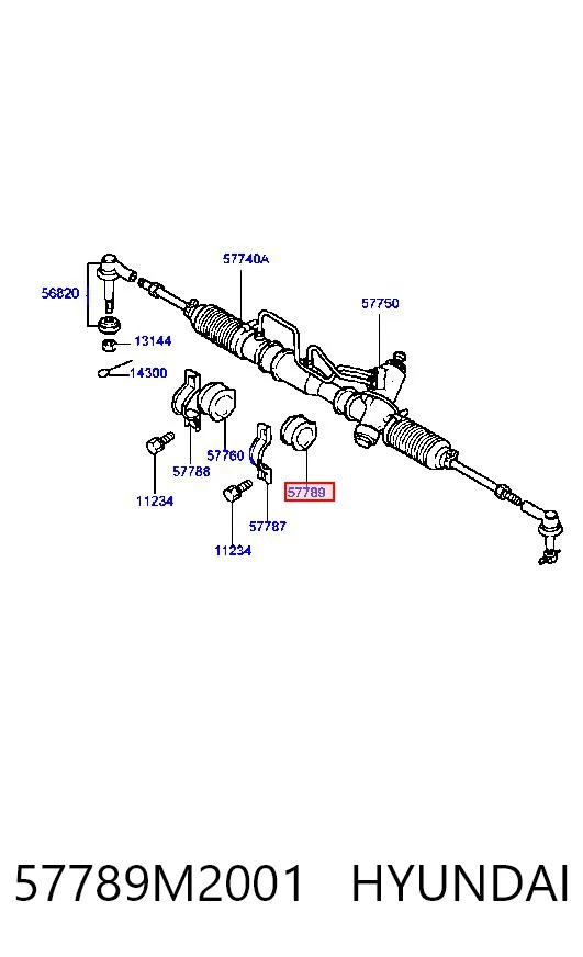 57789M2001 Mitsubishi Втулка кріплення рульової рейки, ліва