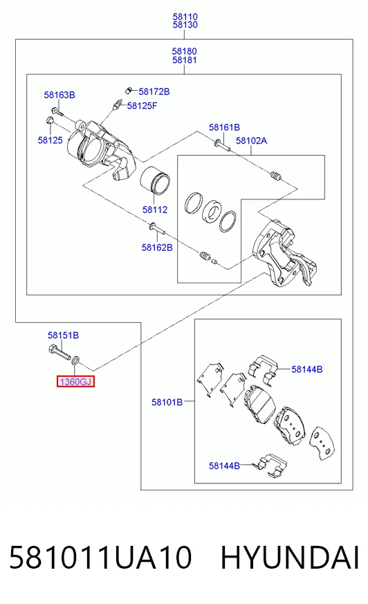 581011UA10 Hyundai/Kia Передні гальмівні колодки