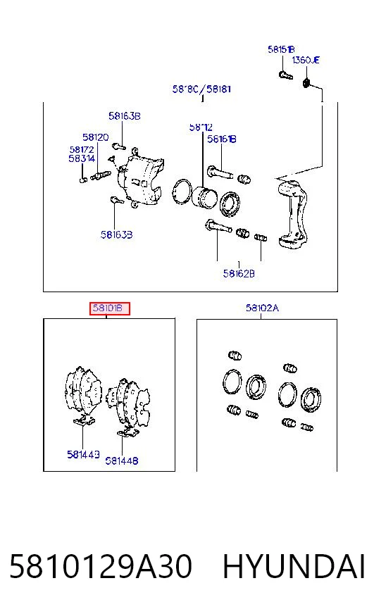 5810129A30 Hyundai/Kia Передні гальмівні колодки