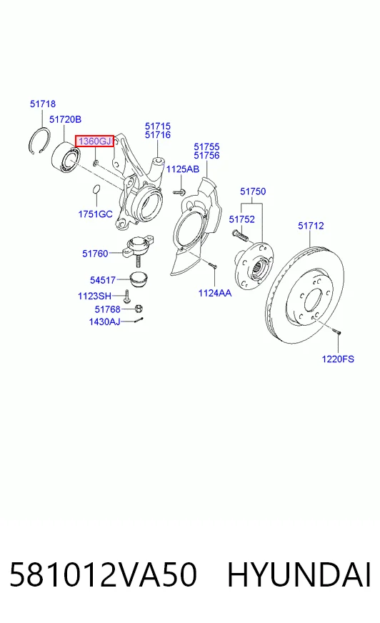 581012VA50 Hyundai/Kia Передні гальмівні колодки