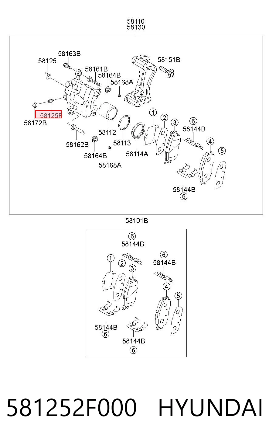 581252F000 Hyundai/Kia Штуцер прокачування супорту гальмівного, переднього