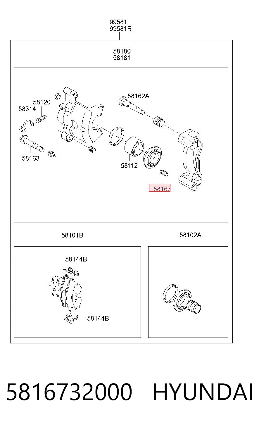 Купити 5816732000 Chrysler Направляюча супорту переднього, нижня