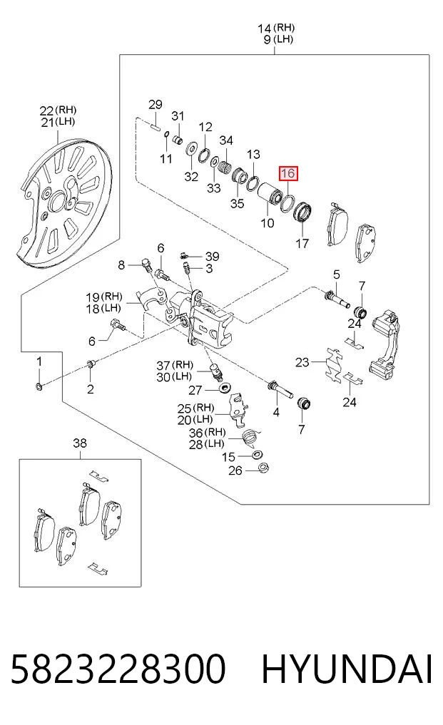 5823228300 Hyundai/Kia Сальник супорта заднього