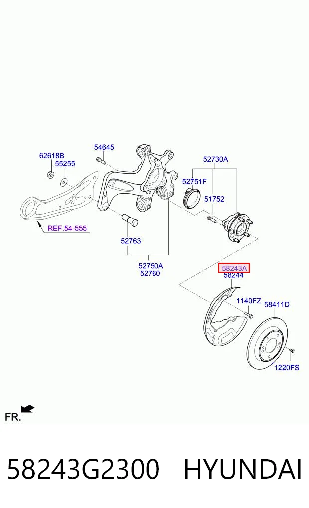 58243G2300 Hyundai/Kia Захист гальмівного диска заднього, лівого