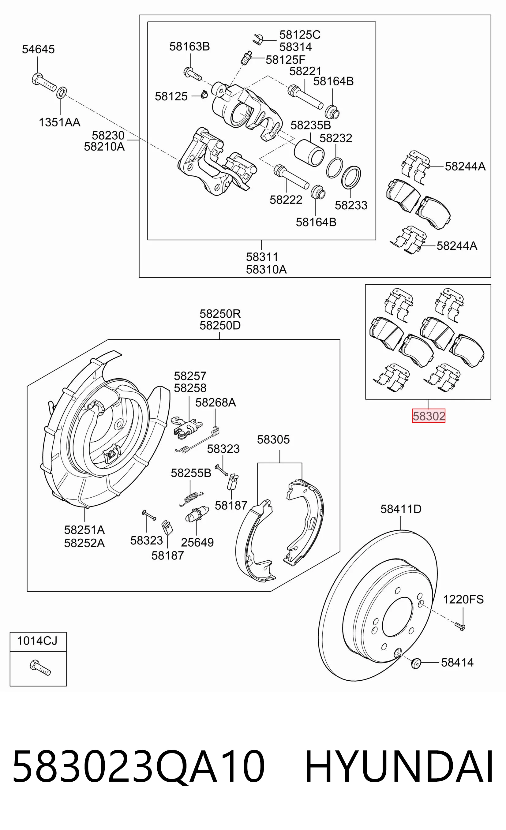 583023QA10 Hyundai/Kia Колодки гальмівні задні, дискові