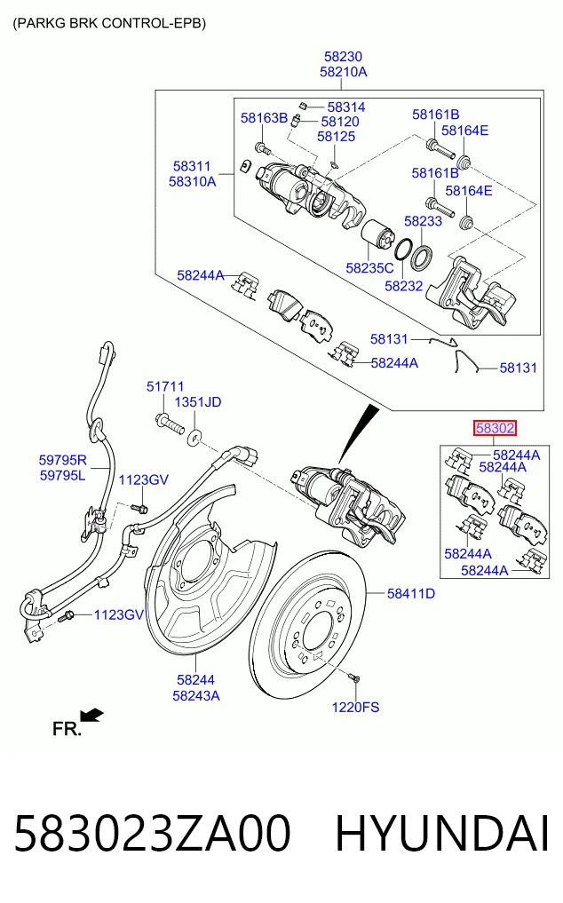 583023ZA00 Hyundai/Kia Колодки гальмівні задні, дискові