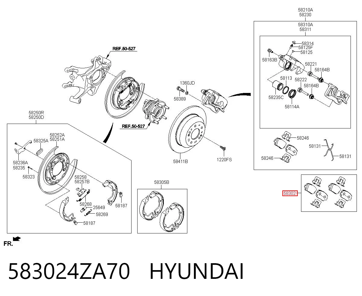 583024ZA70 Hyundai/Kia Колодки гальмівні задні, дискові