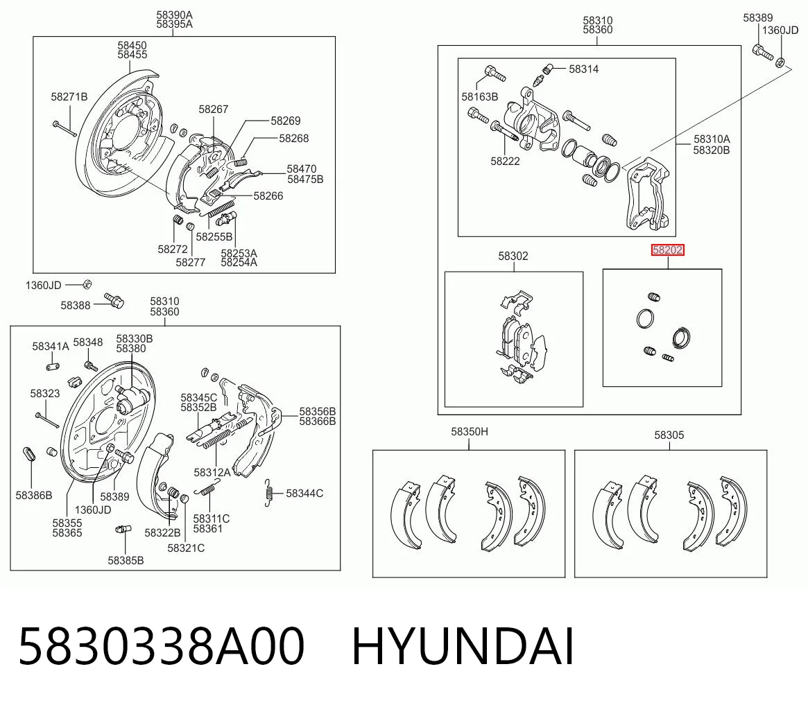  Ремкомплект супорту Hyundai Sonata 3