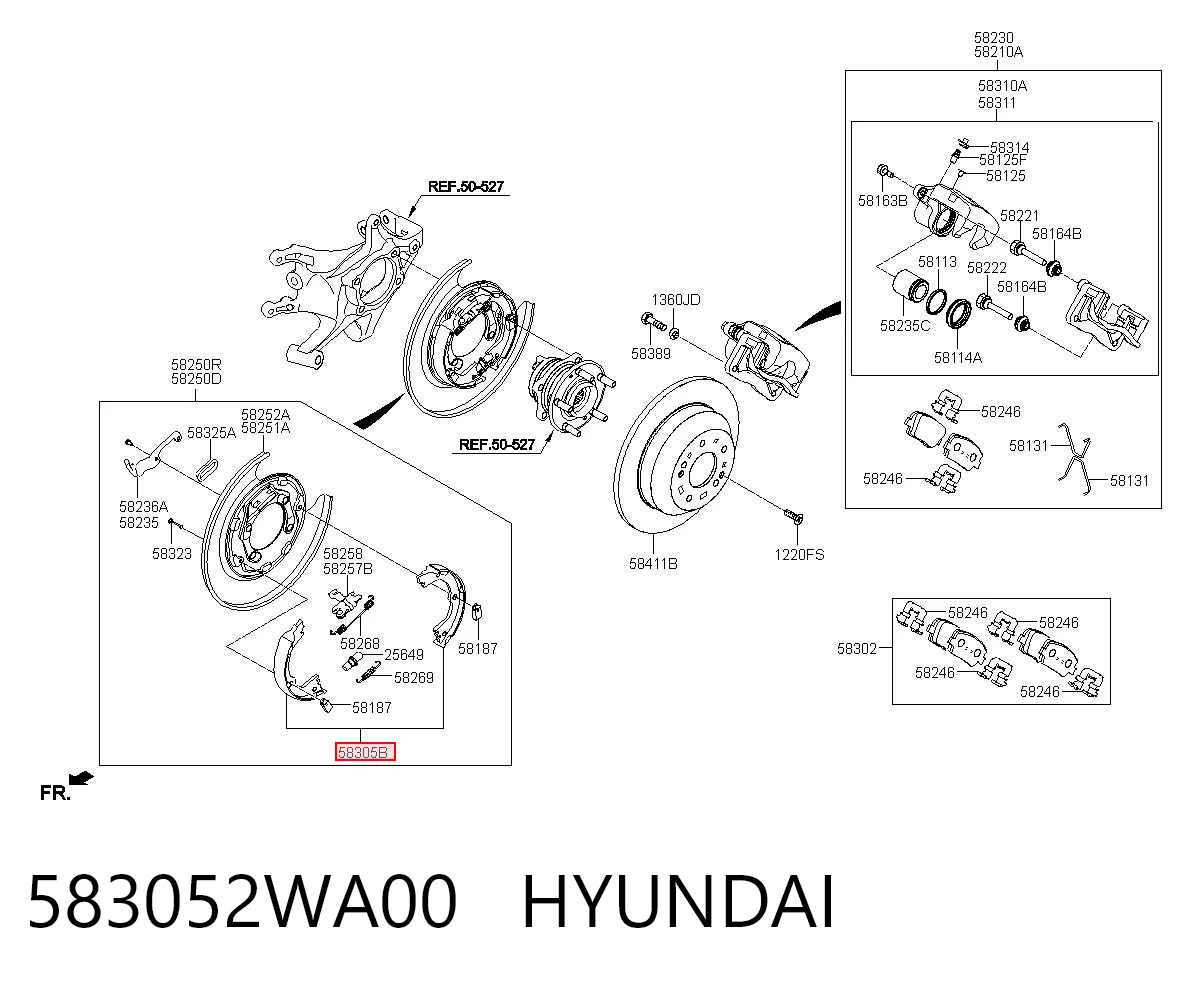 583052WA00 Hyundai/Kia Гальмівні колодки ручника