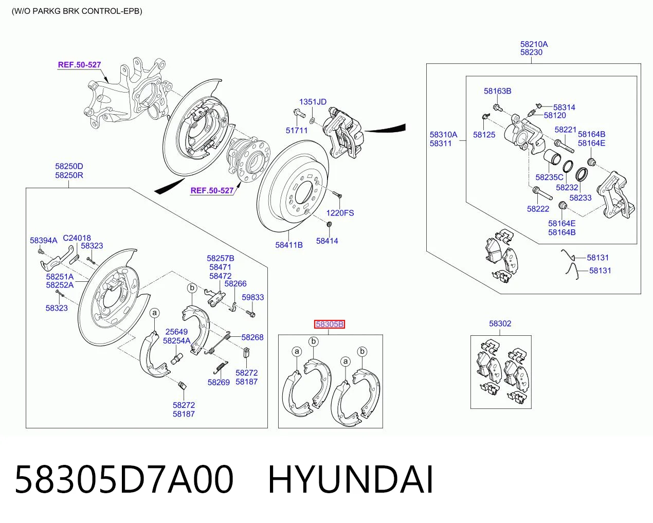 Колодки ручника / стоянкового гальма Hyundai Tucson III позашляховик (TL) (2015 - 2023) ціна, від 50.73 USD