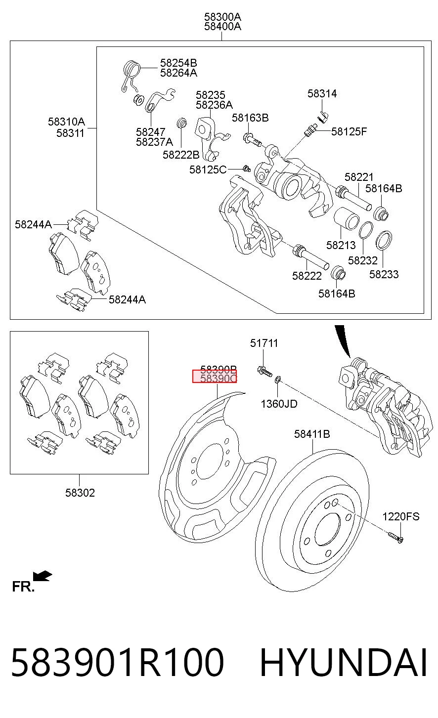 Захист гальмівного диска заднього, правого Chrysler 583901R100 ціна, від 21.39 USD