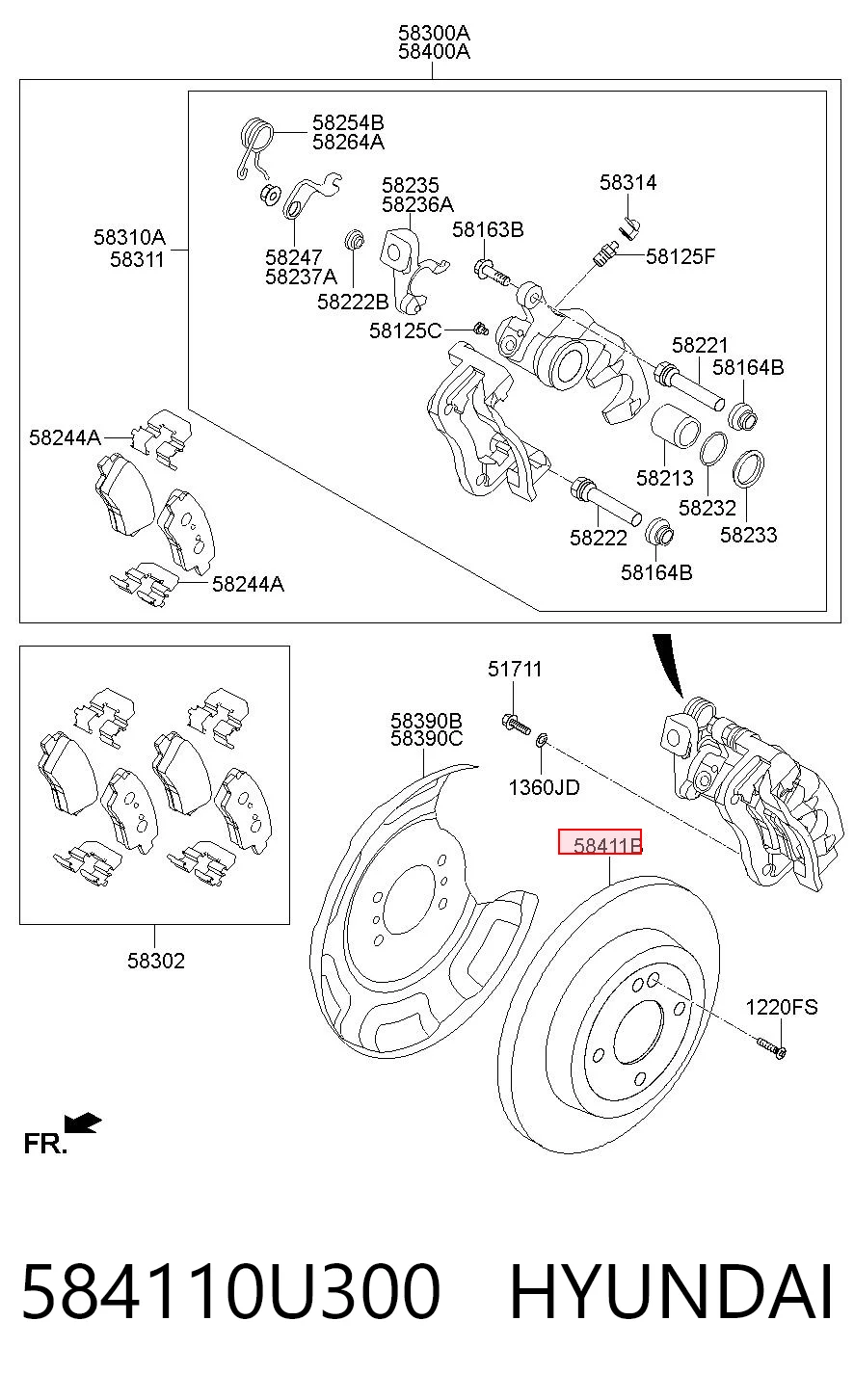 584110U300 Hyundai/Kia Дискові гальма