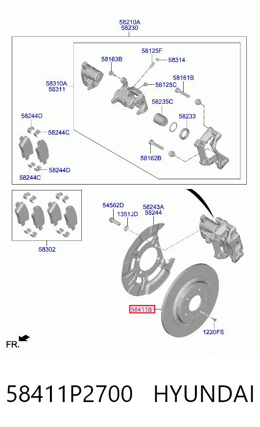 58411P2700 Hyundai/Kia Дискові гальма