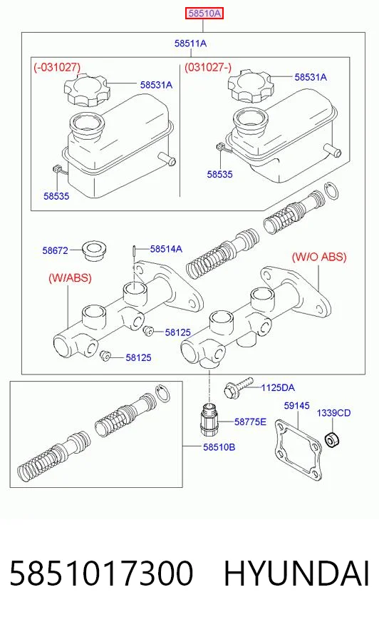  Головний гальмівний циліндр Hyundai Matrix 