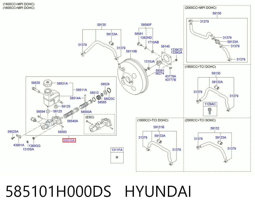 Циліндр гальмівний, головний на Hyundai I30  FD