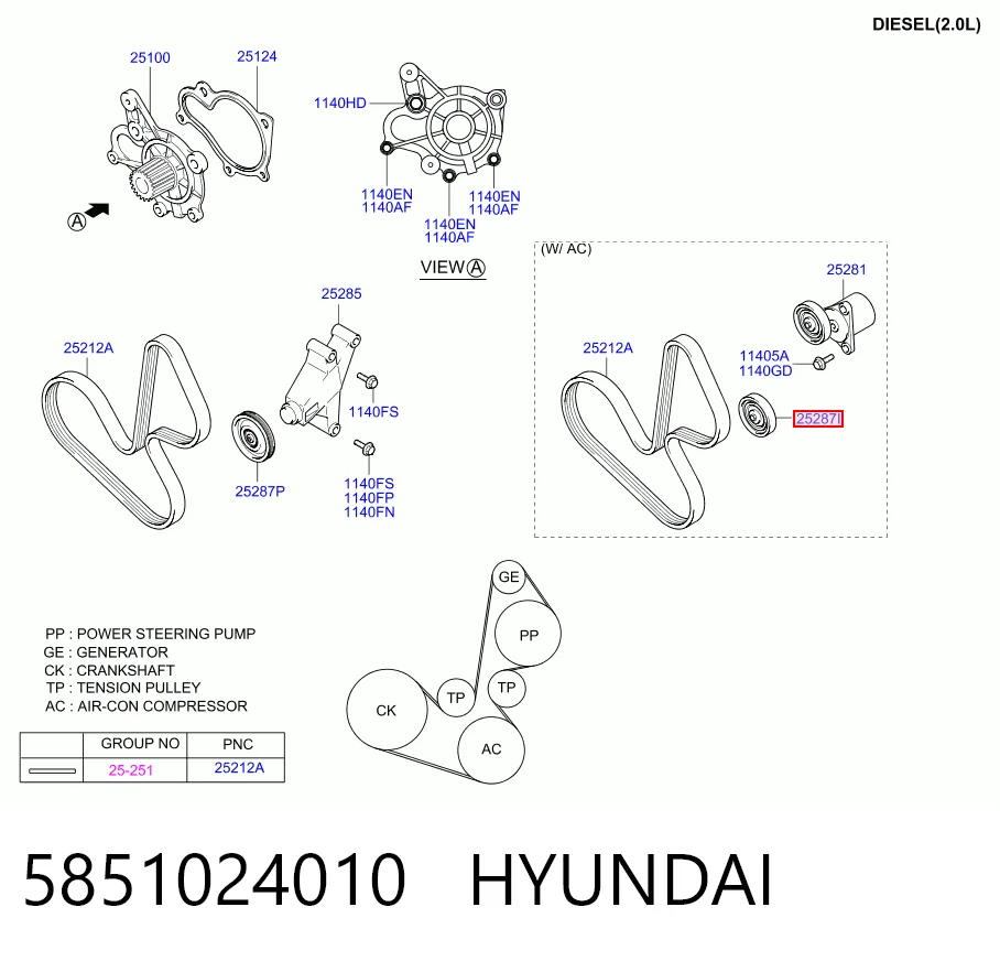 Циліндр гальмівний, головний на Hyundai Pony  