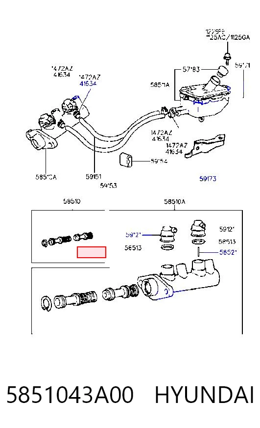 Ремкомплект головного гальмівного циліндру Hyundai H100 фургон (P) (1993 - 2004) ціна, від 4.74 USD