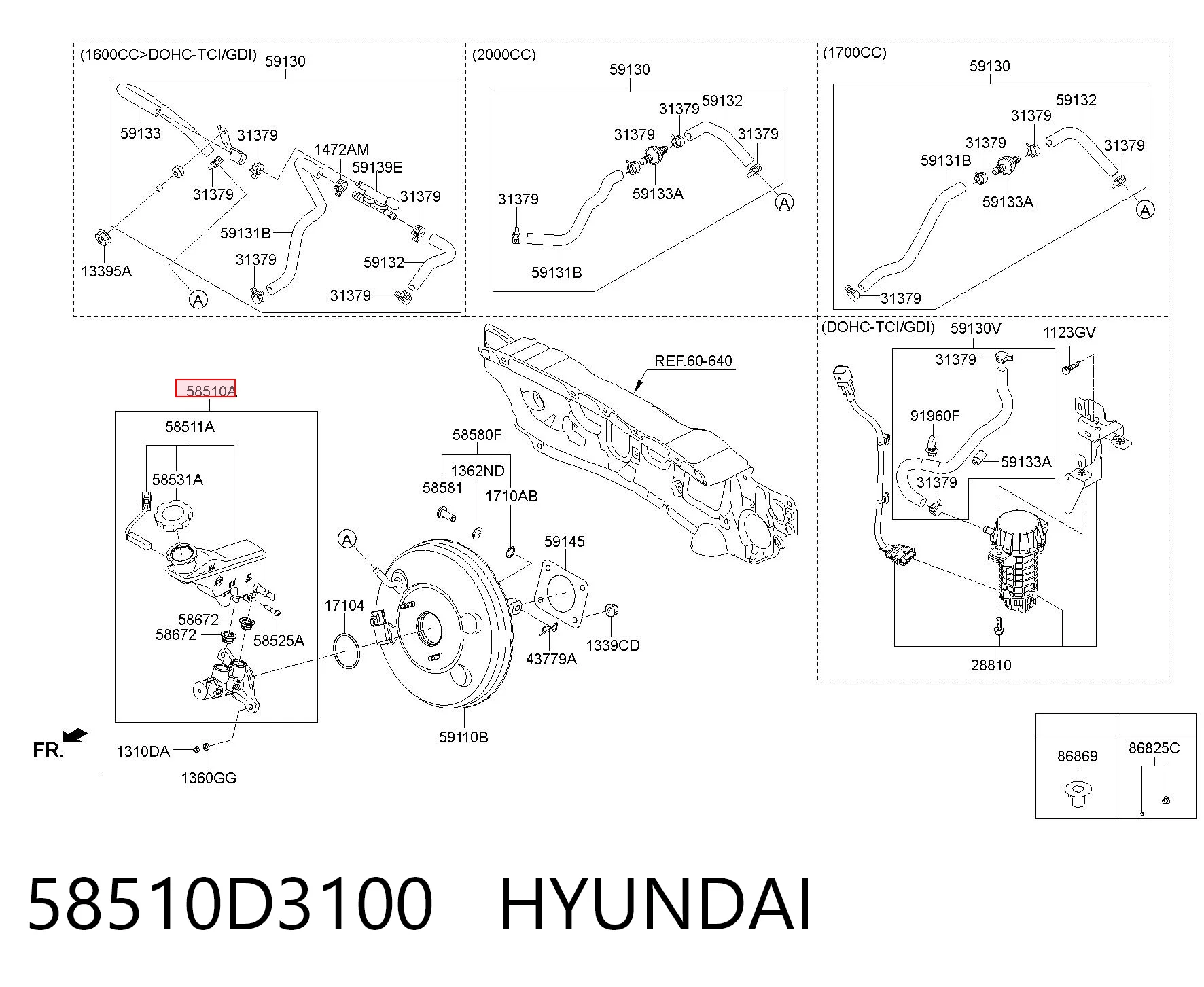 58510D3100 Hyundai/Kia Циліндр гальмівний, головний