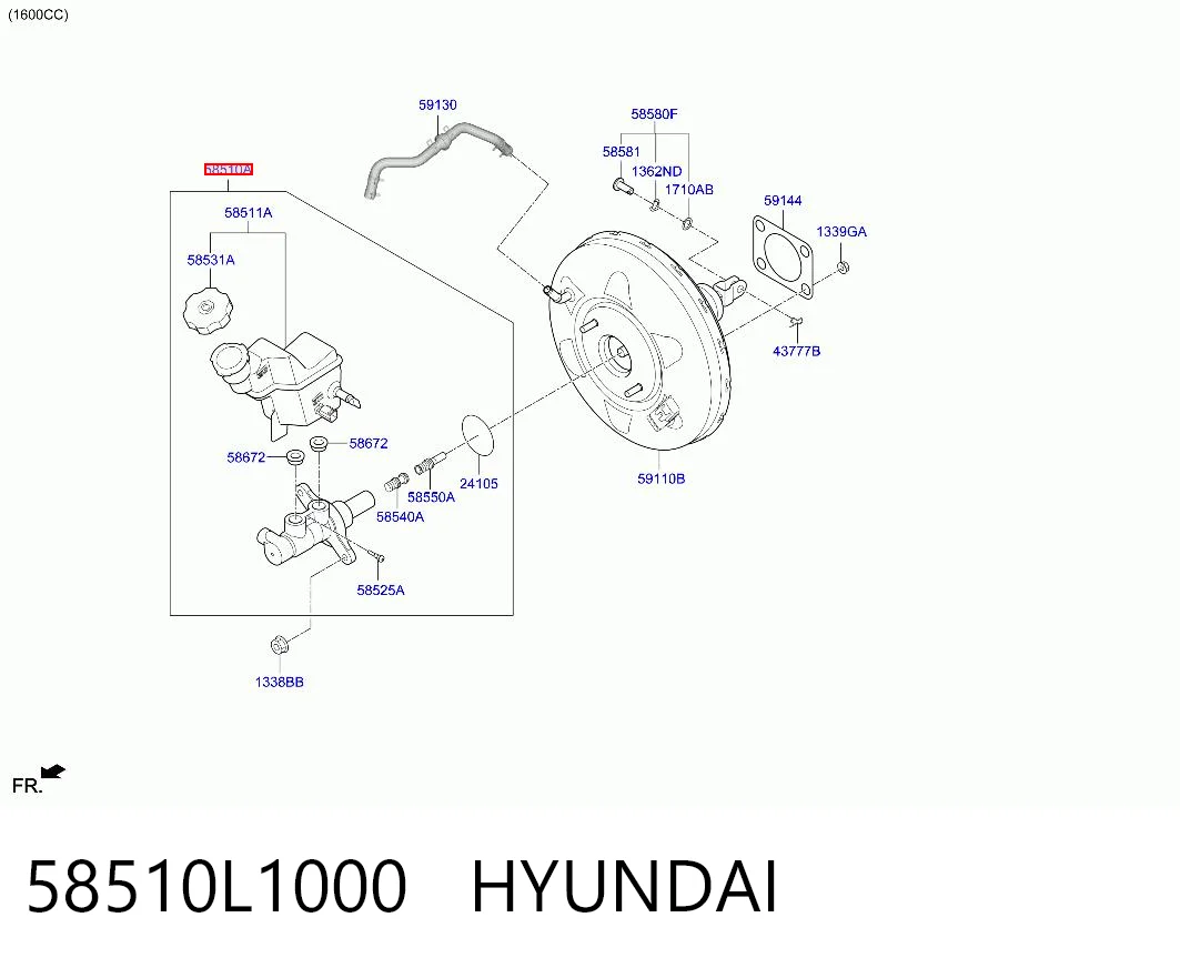 58510L1000 Hyundai/Kia Циліндр гальмівний, головний