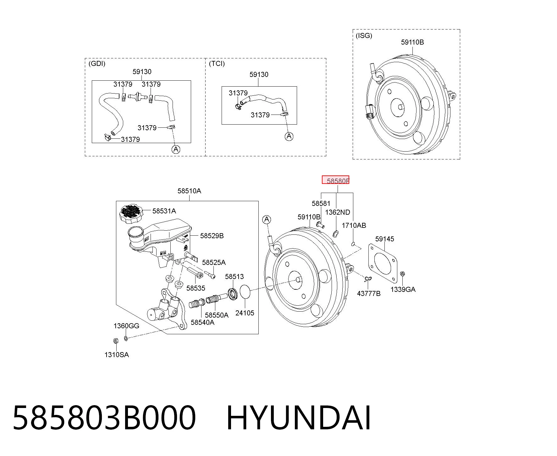 585803B000 Hyundai/Kia Шток вакуумного підсилювача гальм