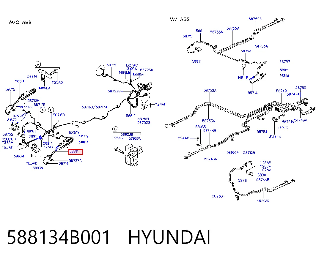 588134B001 Chrysler Гнучка гальмівна трубка передня