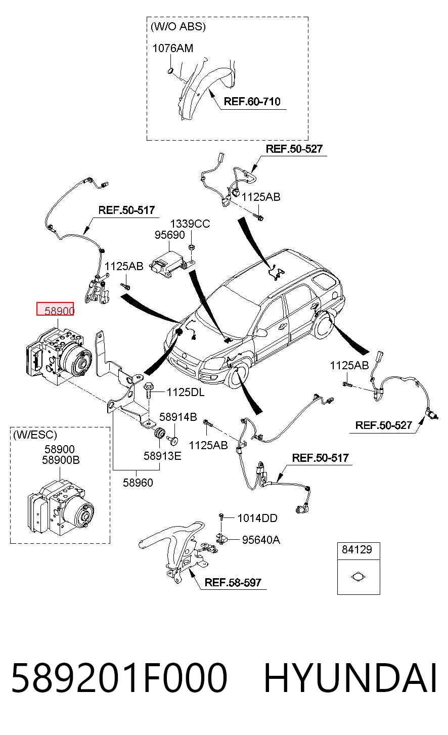 589201F000 Hyundai/Kia Блок управління АБС (ABS)